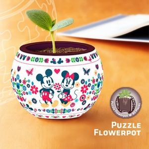 Puzzle Flowerpot - Mickey & Minnie Flower Garden